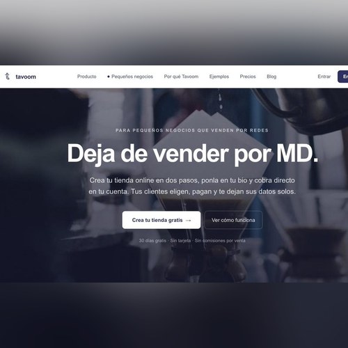 Captura de la web de Tavoom