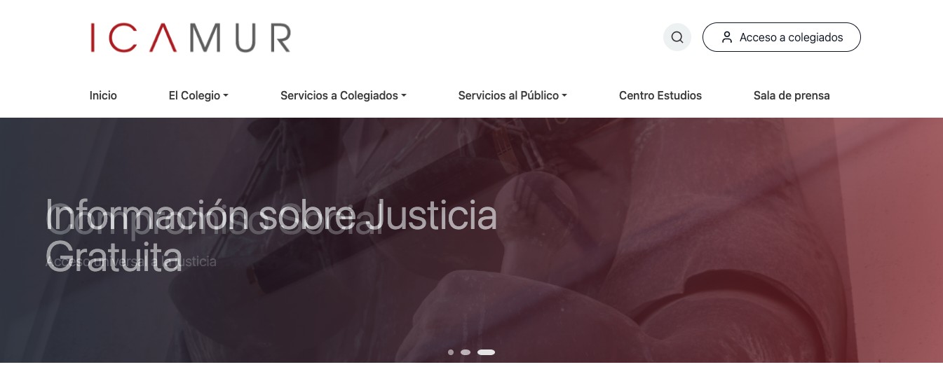 Captura de la web de ICAMUR